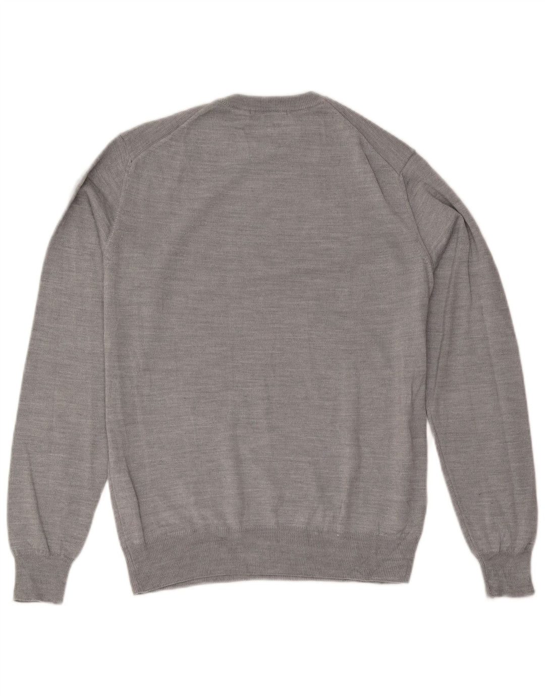 Męski sweter z okrągłym dekoltem Trussardi, średnioszara wełna