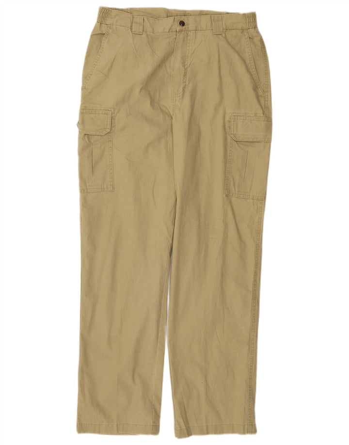 Męskie zwężane spodnie cargo L.L.Bean W34 L32, bawełna khaki