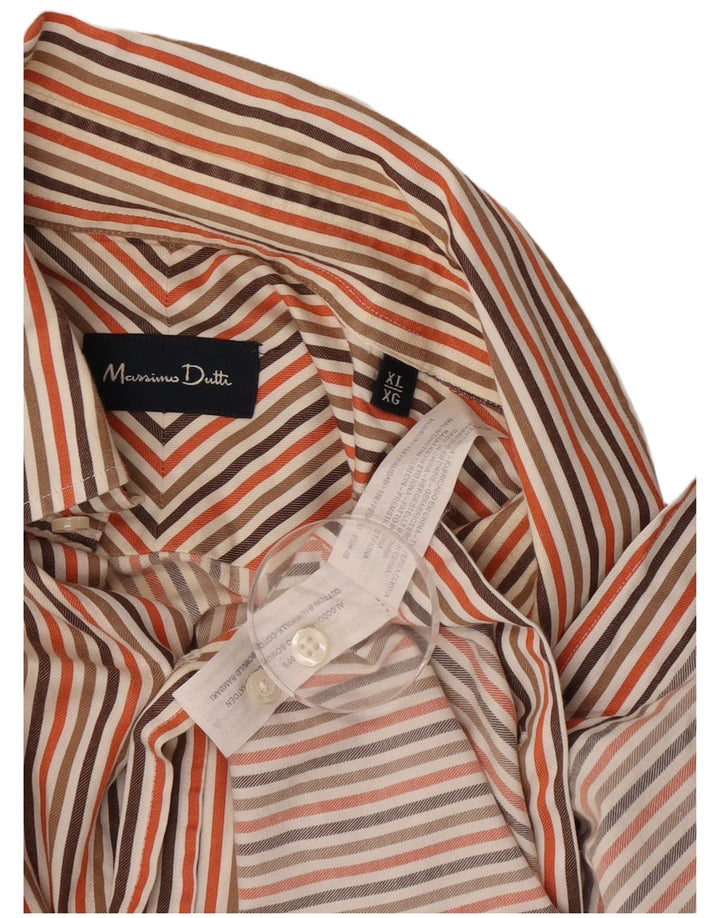 Koszula męska Massimo Dutti XL, wielokolorowa, bawełniana w prążki
