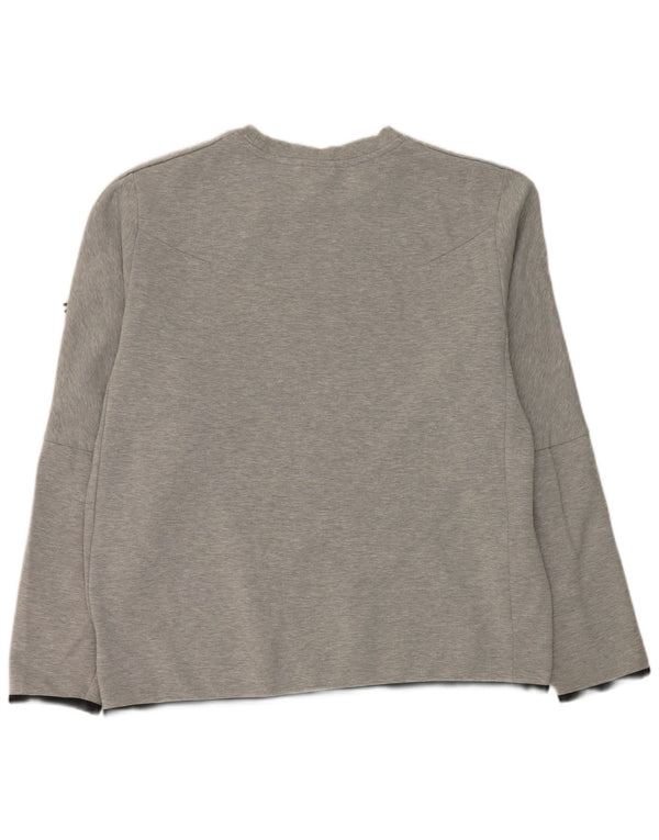 Nike Mens Regular Fit Sweatshirt Jumper Large Grey Flecked Cotton Sports