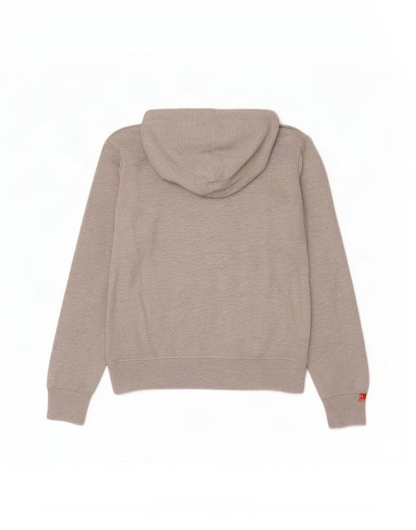 Męski sweter z kapturem Superdry z grafiką, duży, szary, bawełniany w cętki