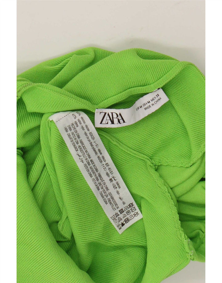 Damski top z odkrytymi ramionami Zara UK 12, średnio zielona wiskoza