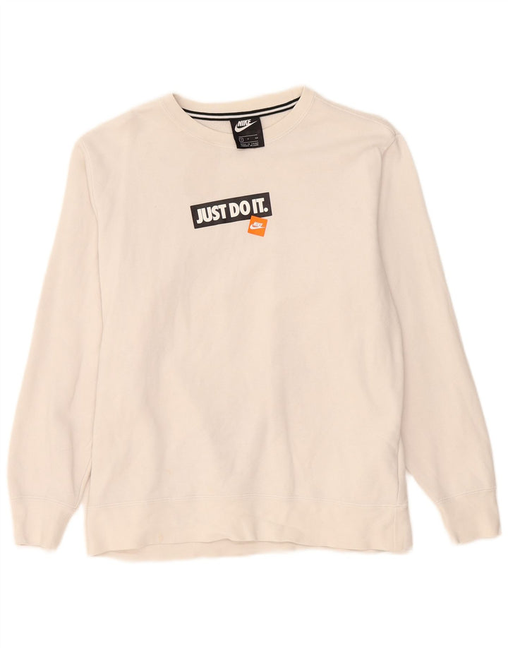 Męska bluza z grafiką Nike, mała, biała, bawełniana