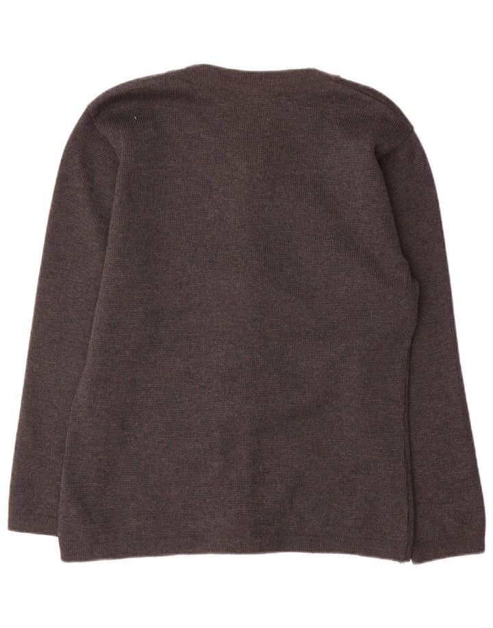 Vintage damski sweter oversize UK 10 Small, szara wełna