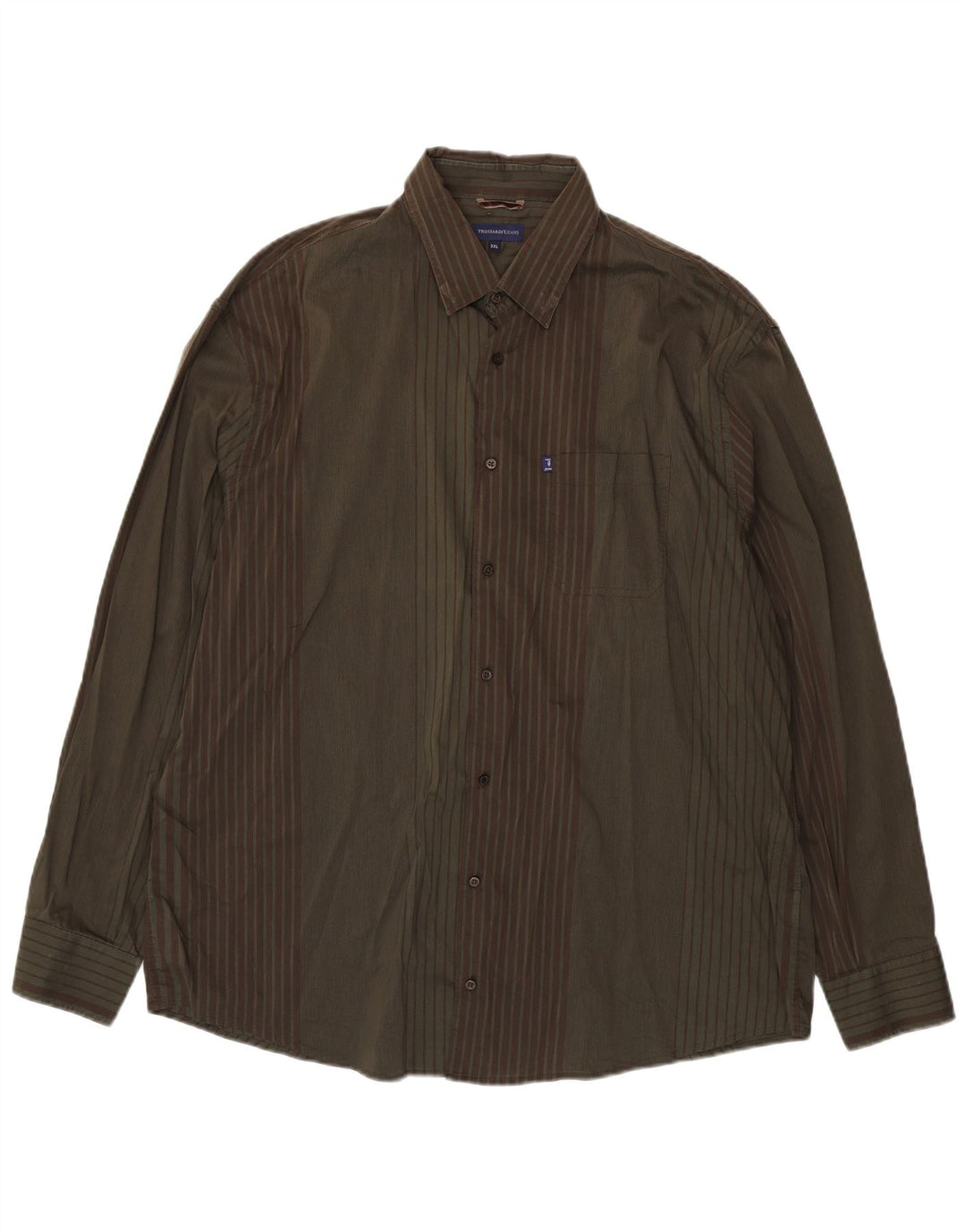 Koszula męska Trussardi Jeans 3XL, bawełniana w paski khaki