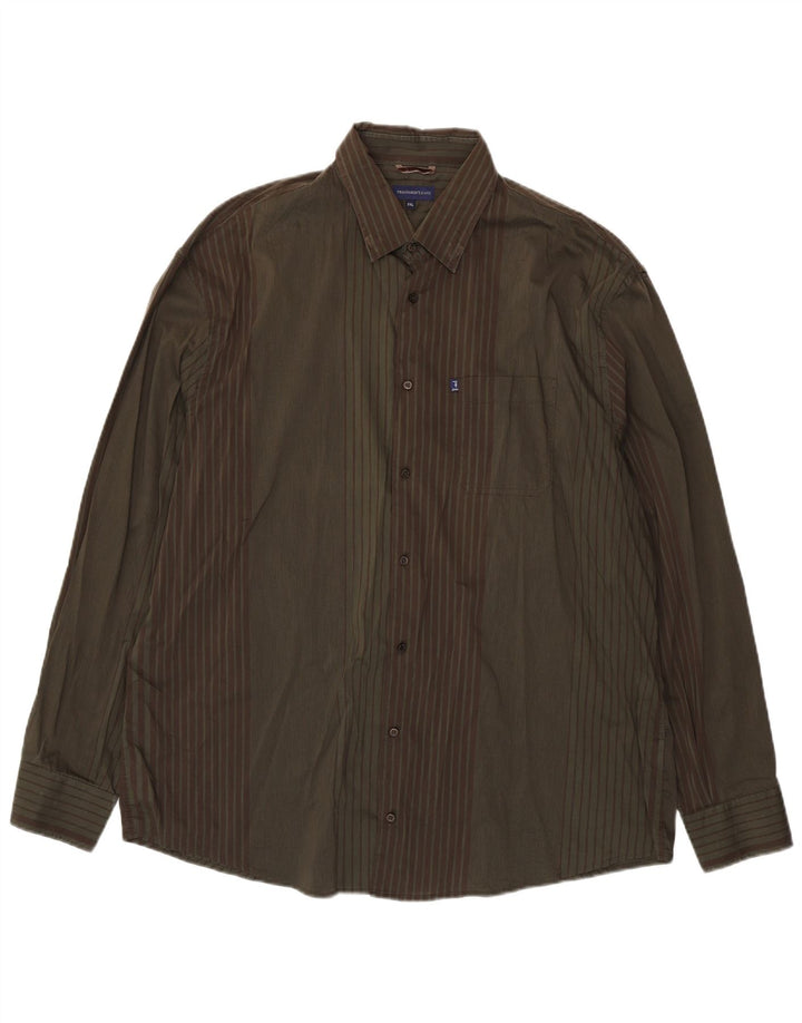 Koszula męska Trussardi Jeans 3XL, bawełniana w paski khaki