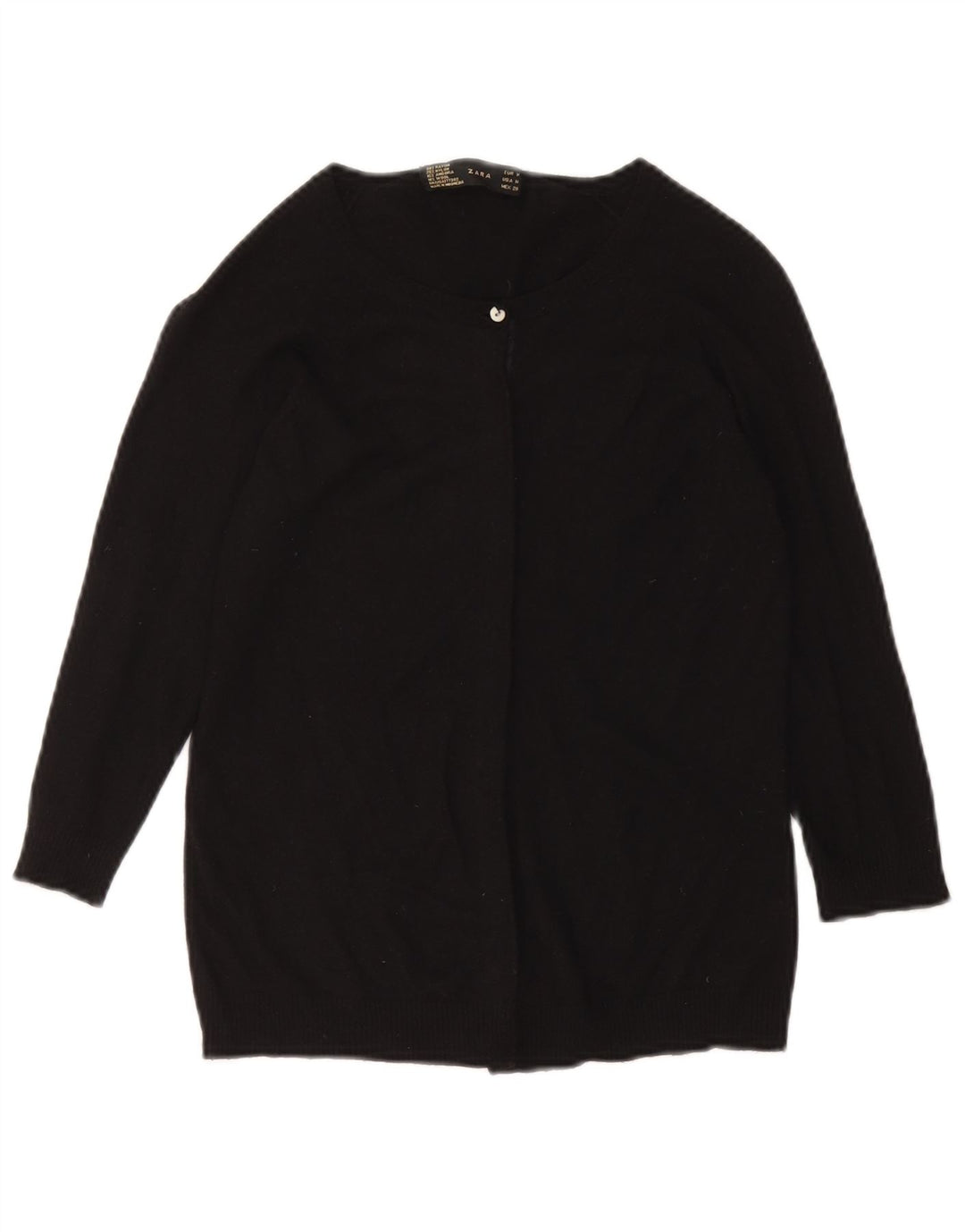 Sweter damski Zara UK 12, średni czarny sztuczny jedwab
