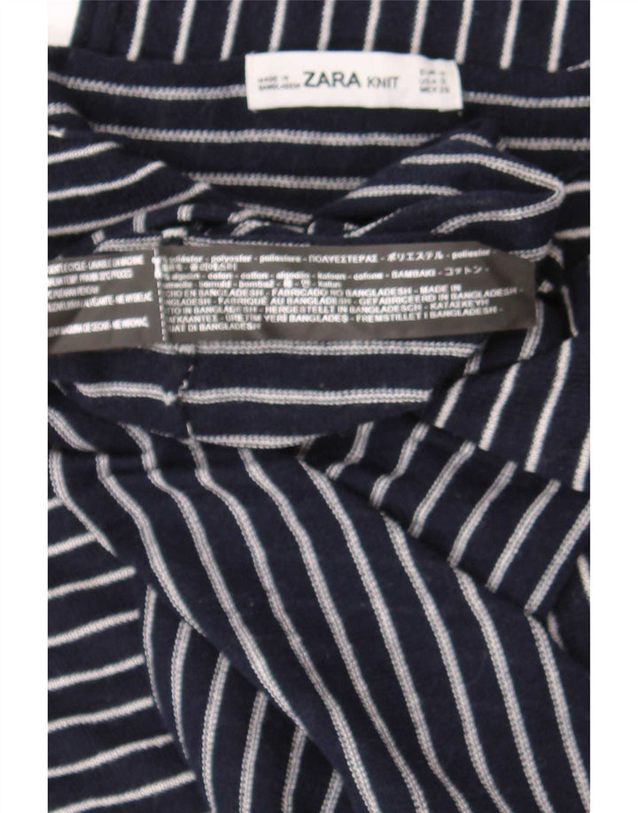 Damski top oversize Zara z rękawem 3/4, UK 10, w małe granatowe paski