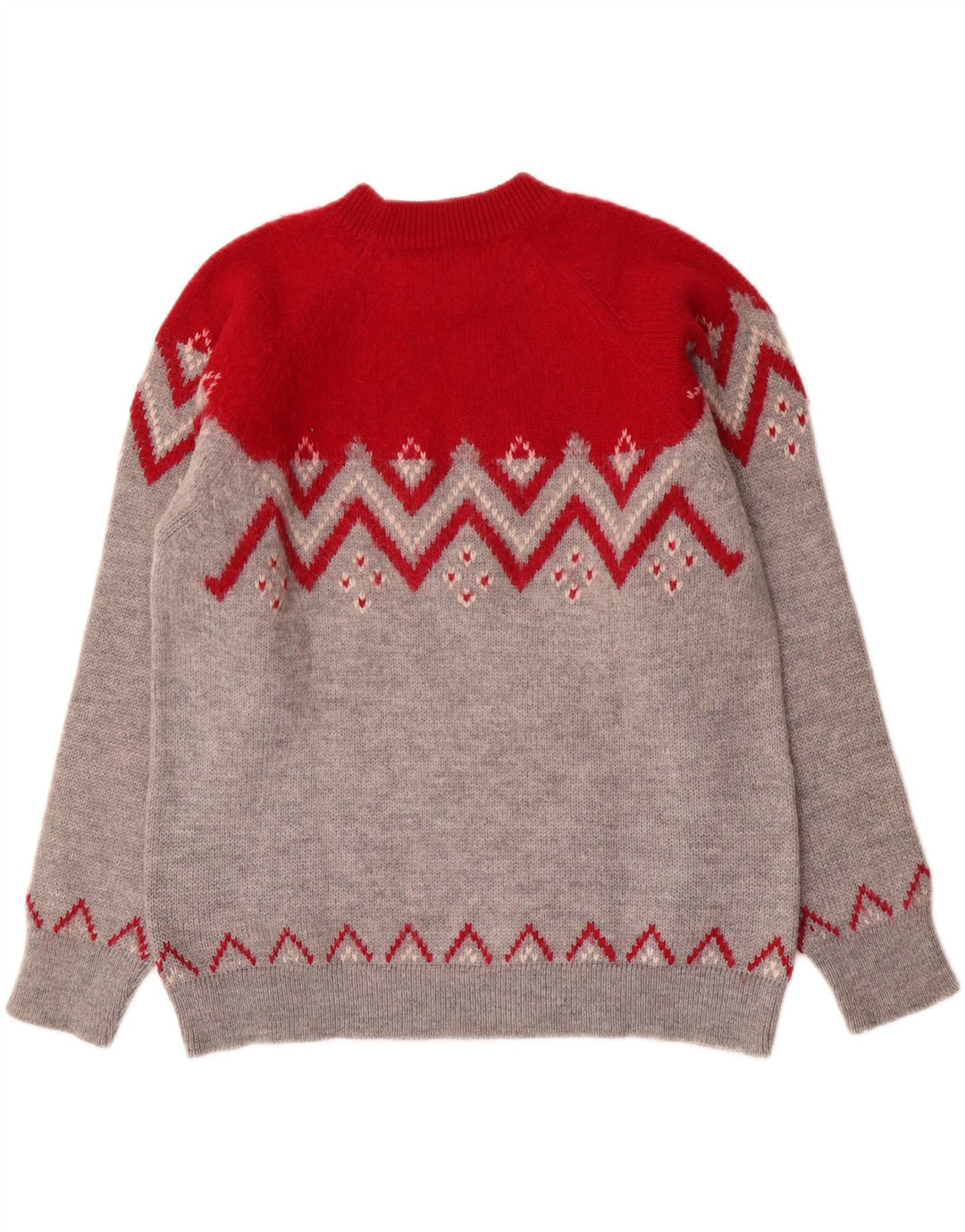Vintage męski sweter z okrągłym dekoltem, średni, wielokolorowy Fair Isle