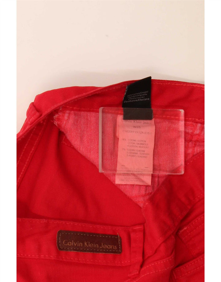 Damskie spodenki jeansowe Calvin Klein W26 Small, czerwone, bawełniane