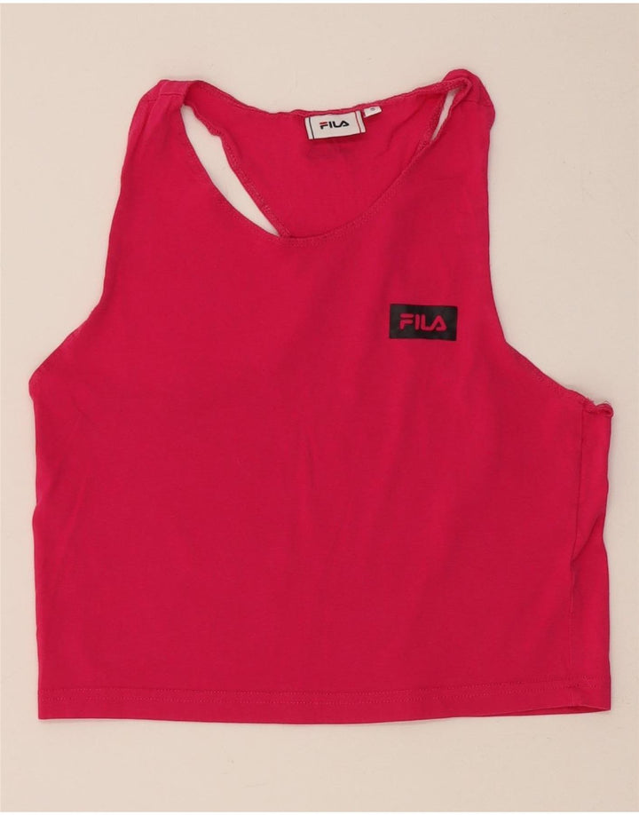 Damska kamizelka FILA Crop Top UK 8 Small Pink Cotton