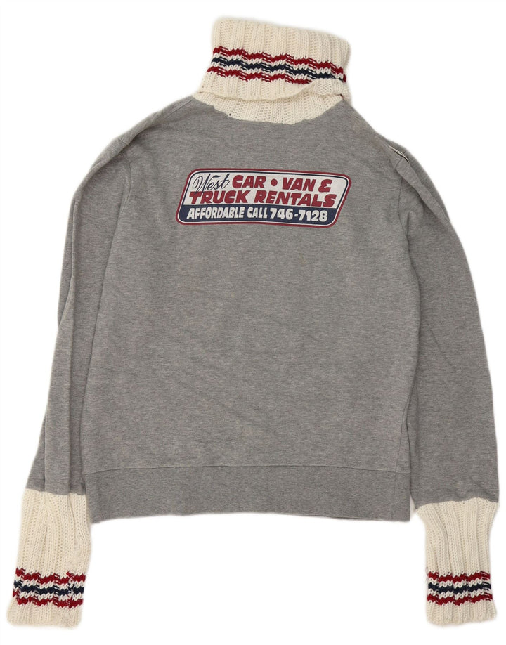 Damska bluza Zu Elements Graphic Jumper UK 16, duża, szara, z blokami kolorów