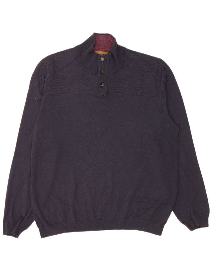 Męski sweter zapinany na guziki Ted Baker, rozmiar 6 2XL, granatowo-wełniany