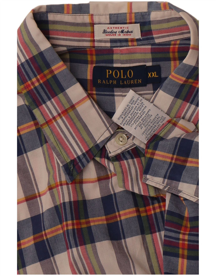 Męska koszulka Polo Ralph Lauren z krótkim rękawem 2XL, wielobarwna, bawełniana krata