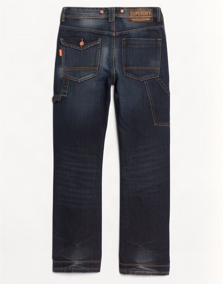 Męskie jeansy Superdry Cargo Bootcut W27 L32 Granatowe, bawełniane