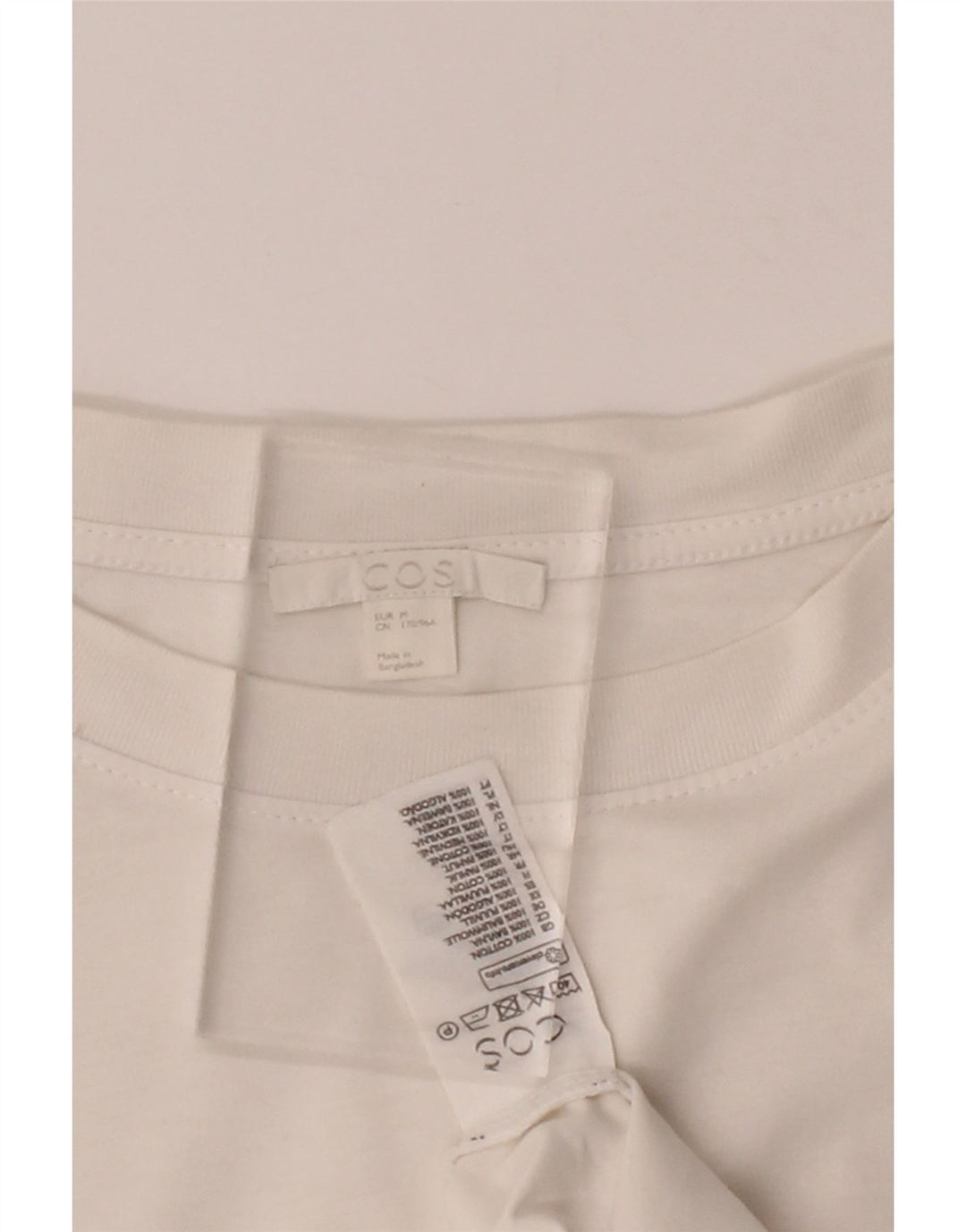 COS Womens T-Shirt Top UK 14 Medium White Cotton Vintage Cos and Second-Hand Cos from Messina Hembry 
