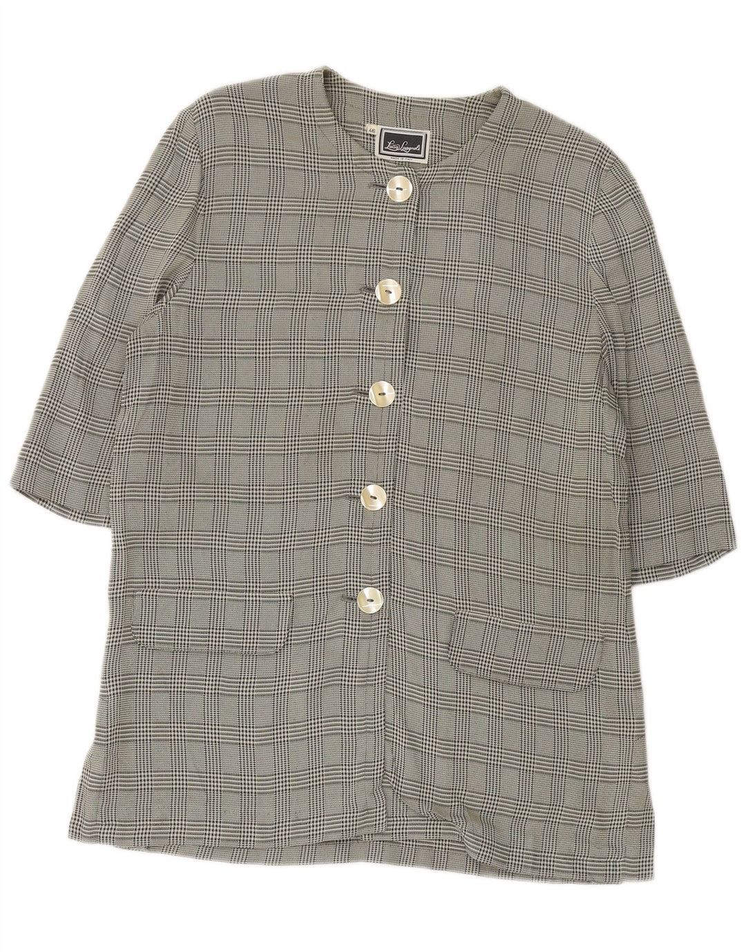 LUISA SPAGNOLI Damska marynarka z rękawem 3/4 IT 46 w dużą zieloną kratkę