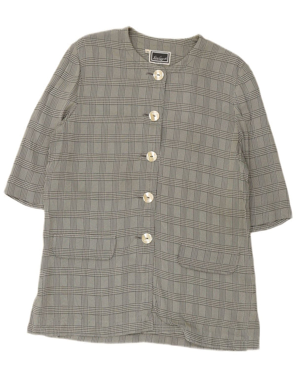 LUISA SPAGNOLI Damska marynarka z rękawem 3/4 IT 46 w dużą zieloną kratkę