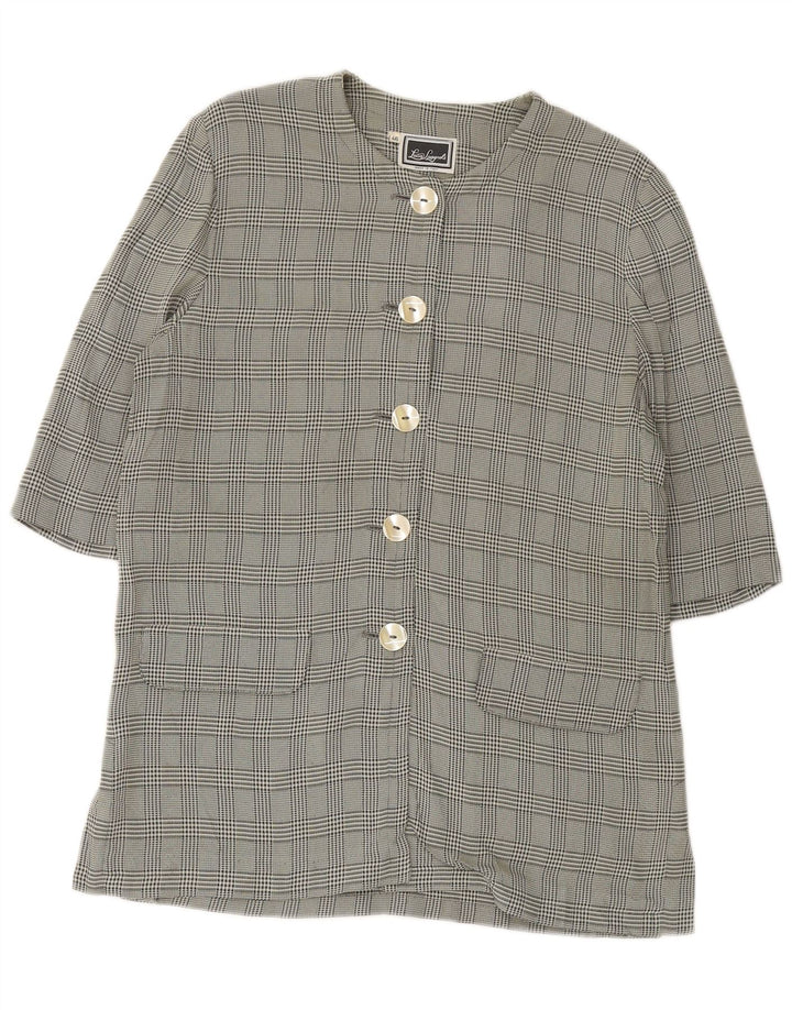 LUISA SPAGNOLI Damska marynarka z rękawem 3/4 IT 46 w dużą zieloną kratkę