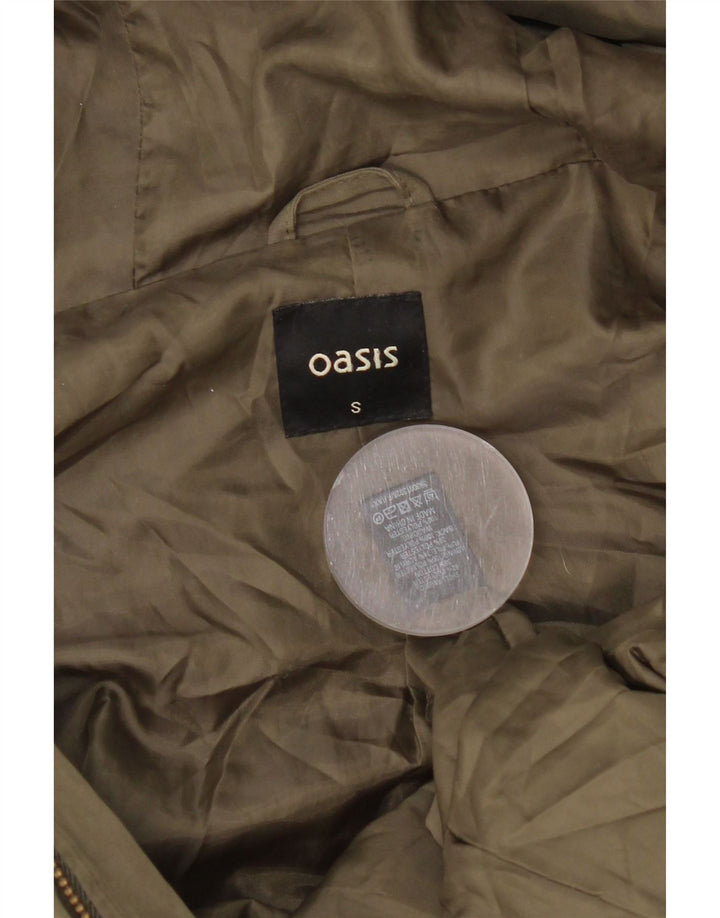 Damska kurtka parka z kapturem Oasis UK 10, mała, khaki, poliester