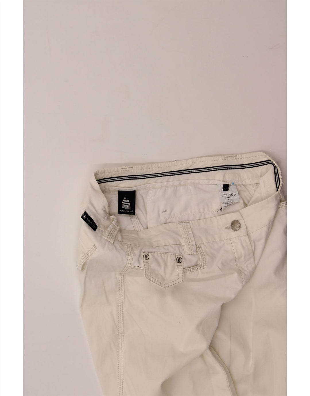 MARINA YACHTING Womens Bermuda Shorts IT 44 Medium W30  White Cotton Vintage Marina Yachting and Second-Hand Marina Yachting from Messina Hembry 