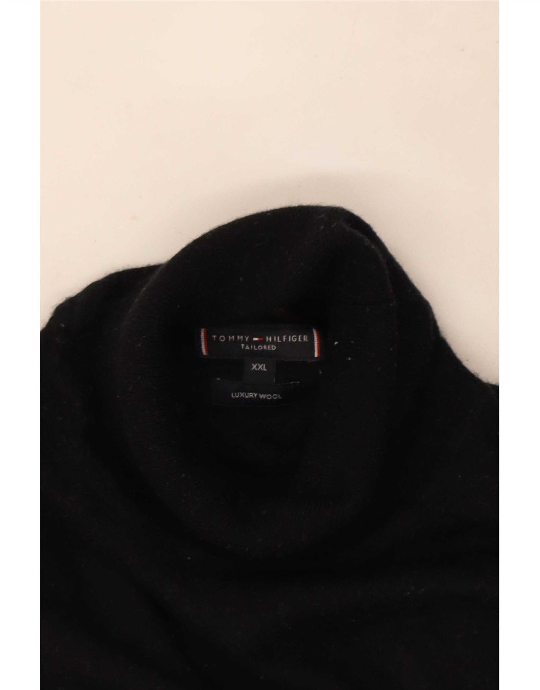 Męski sweter z golfem Tommy Hilfiger 2XL, czarna wełna