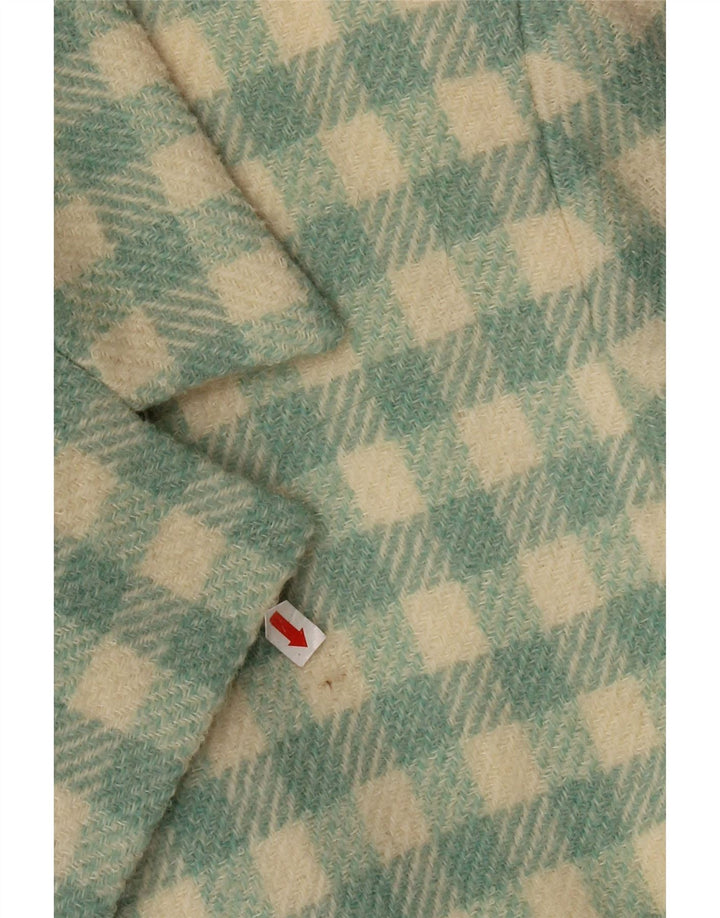 Damski płaszcz dwurzędowy Istante UK 14 w średnią zieloną kratkę