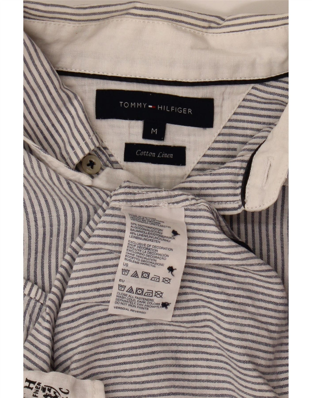 Koszula męska Tommy Hilfiger, bawełniana w średnie niebieskie prążki