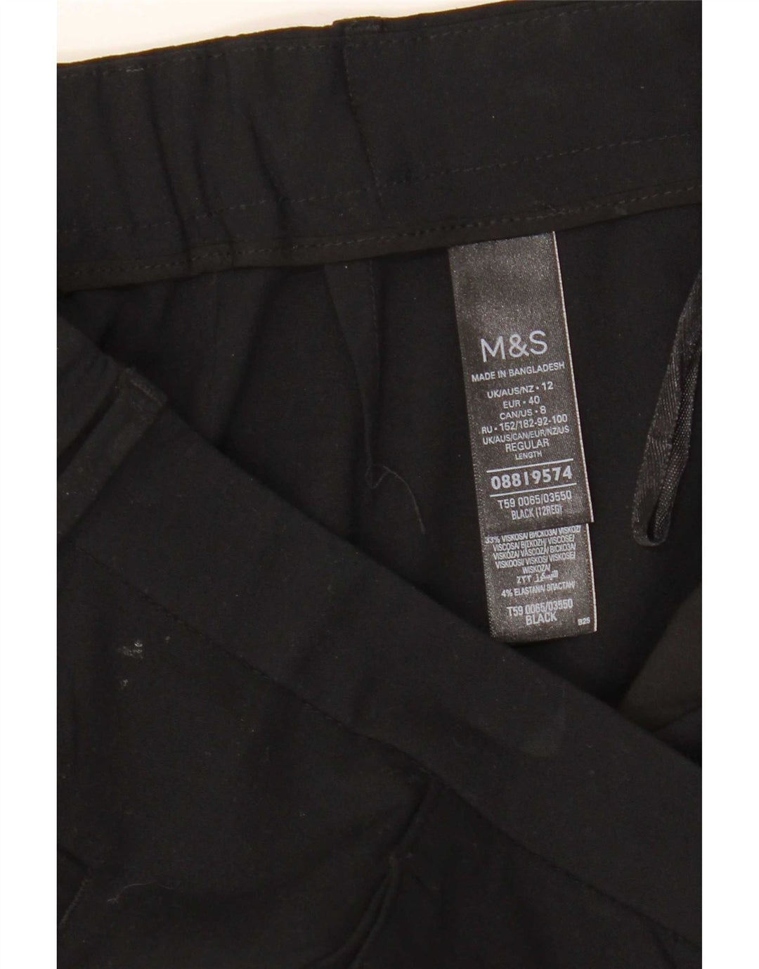 Spodnie damskie Marks & Spencer Slim Chino UK 12 Medium W31 L26 Czarne