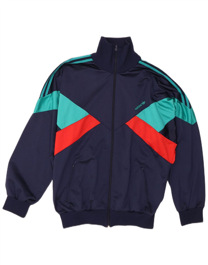 Adidas Męska bluza dresowa Top 2XL Granatowy poliester z blokami kolorów