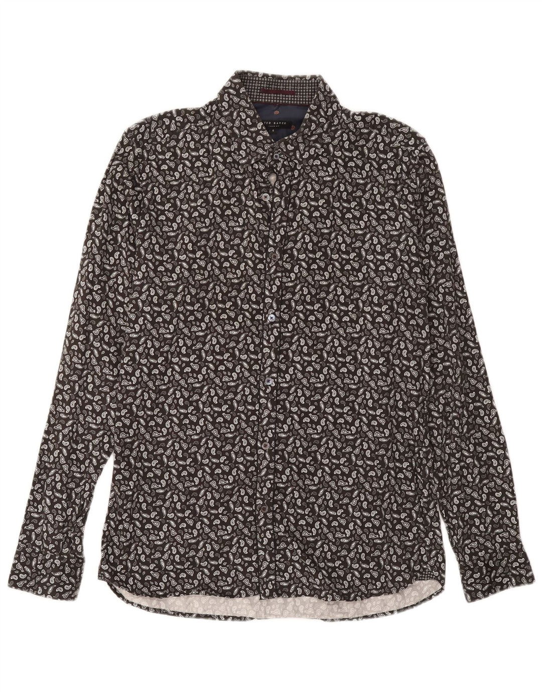 Koszula męska Ted Baker, rozmiar 4, duża, szara, bawełniana paisley