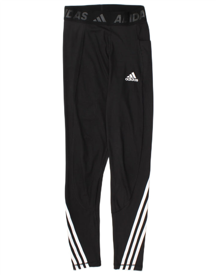 Damskie legginsy ADIDAS z grafiką UK 4/6 XS, czarny poliester