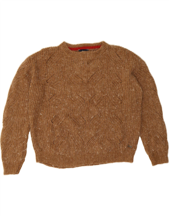 JOULES Womens Oversized Crew Neck Jumper Sweater UK 10 Small  Brown Vintage Joules and Second-Hand Joules from Messina Hembry 