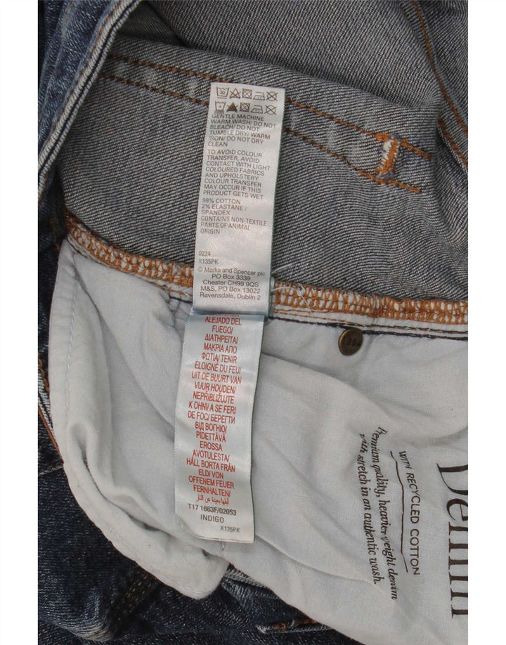 Marks & Spencer Męskie proste dżinsy SW38 L31 Niebieskie, bawełniane