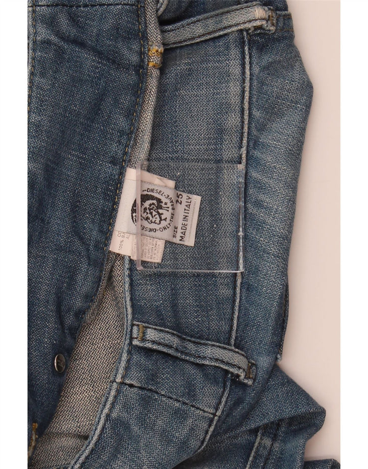 DIESEL Damskie proste dżinsy W25 L30 Niebieskie bawełniane