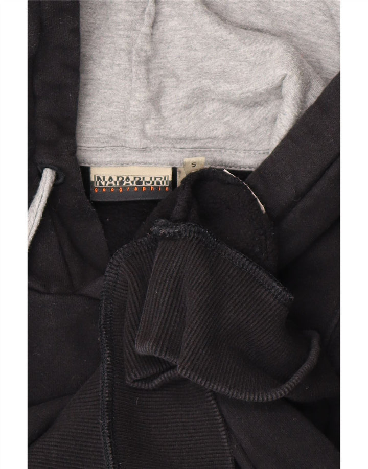 Męski sweter z kapturem i grafiką geograficzną NAPAPIJRI, mały, czarny