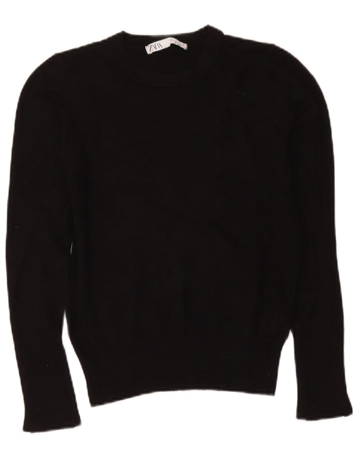 Sweter damski Zara z okrągłym dekoltem UK 10, mały czarny