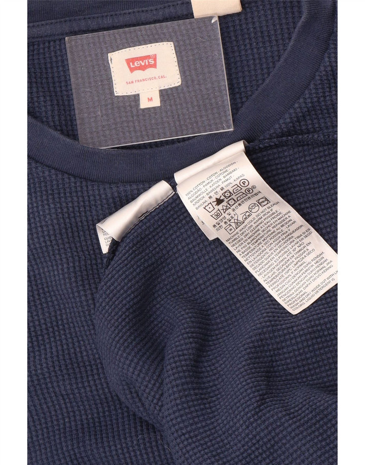 Męski top Levi's z długim rękawem, średni, granatowy, bawełniany