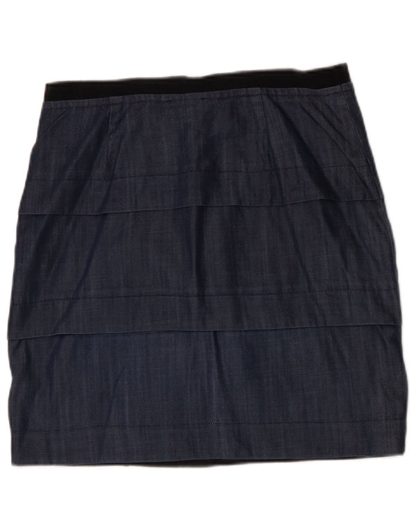 Max&Co. Spódnica damska Peplum duża W32 granatowa wiskoza