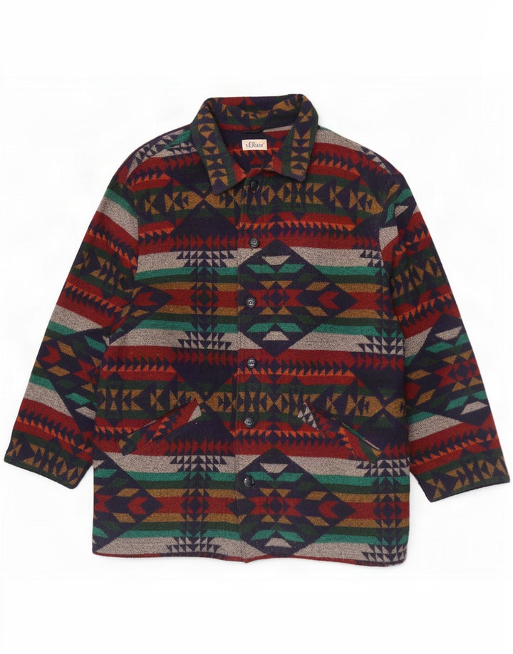 Płaszcz męski S.Oliver UK 40, duży, wielokolorowy, wełniany Fair Isle