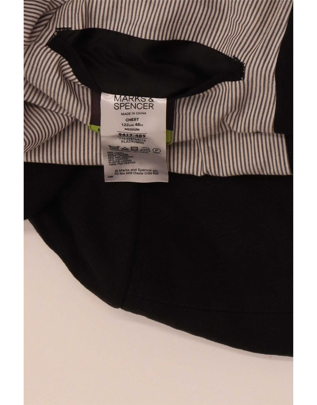 Marks & Spencer Męska marynarka zapinana na 2 guziki UK 48 2XL Czarna lniana