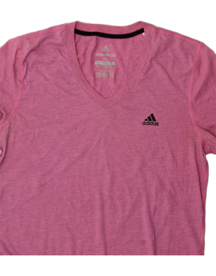 ADIDAS Womens T-Shirt Top UK 12 Medium Pink Polyester Vintage Adidas and Second-Hand Adidas from Messina Hembry 
