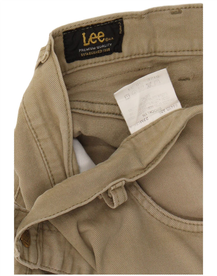 Męskie spodnie codzienne LEE Brooklyn Straight W38 L31 Khaki, bawełna