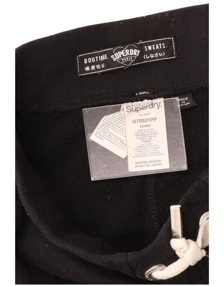 Damskie spodnie dresowe SUPERDRY z grafiką Joggers UK 6 XS, czarna bawełna