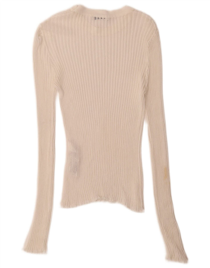 Damski top z długim rękawem Zara UK 8 Small, biała wiskoza