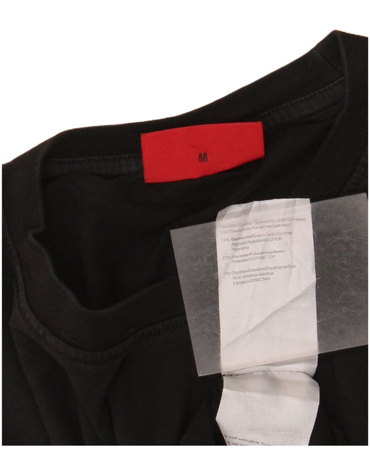 Męska koszulka z grafiką Hugo Boss, średnia czarna bawełniana