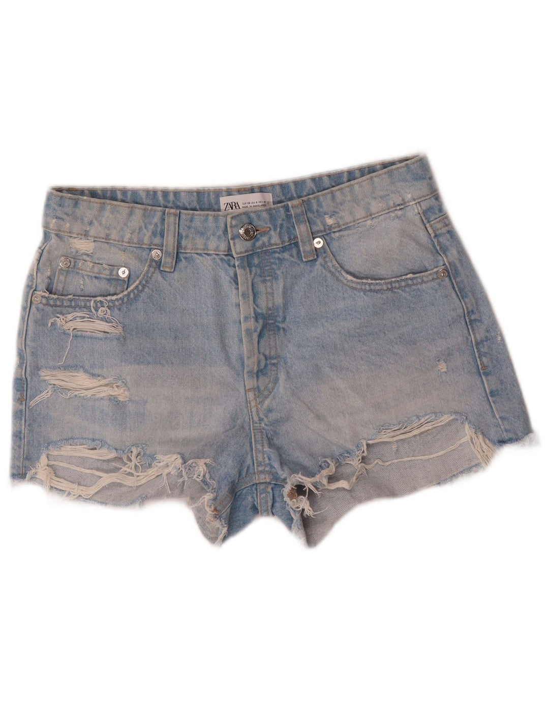 Damskie spodenki jeansowe Zara w trudnej sytuacji EU 38 Small W28, niebieska bawełna