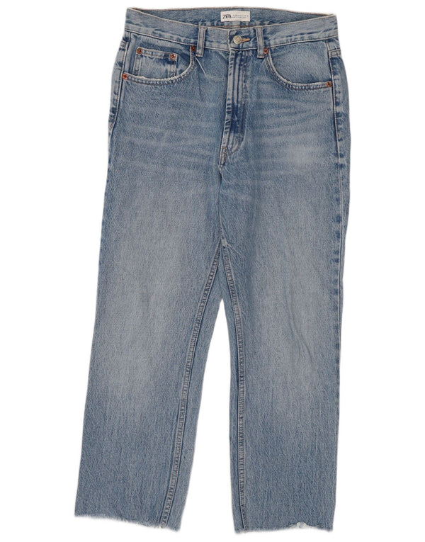 Dżinsy damskie Zara Crop Straight EU 38 Small W28 L25 Niebieskie