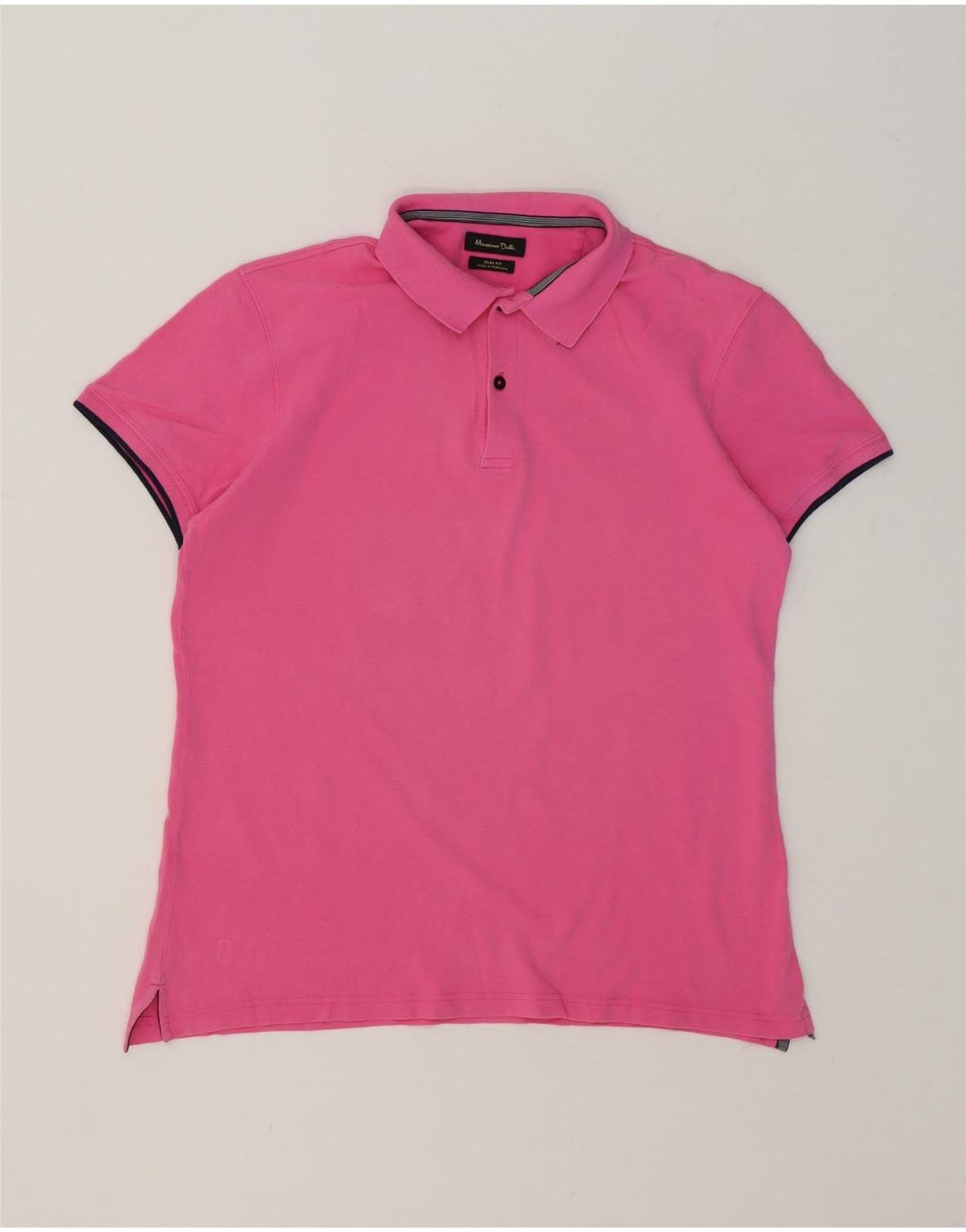 Męska koszulka polo Massimo Dutti Slim Fit, duża, różowa