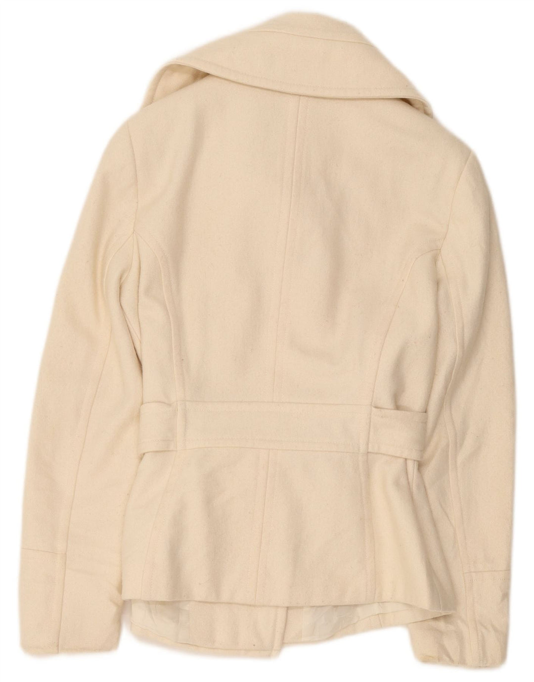 Płaszcz damski Zara Pea Coat UK 12 Średni złamanej białej wełny